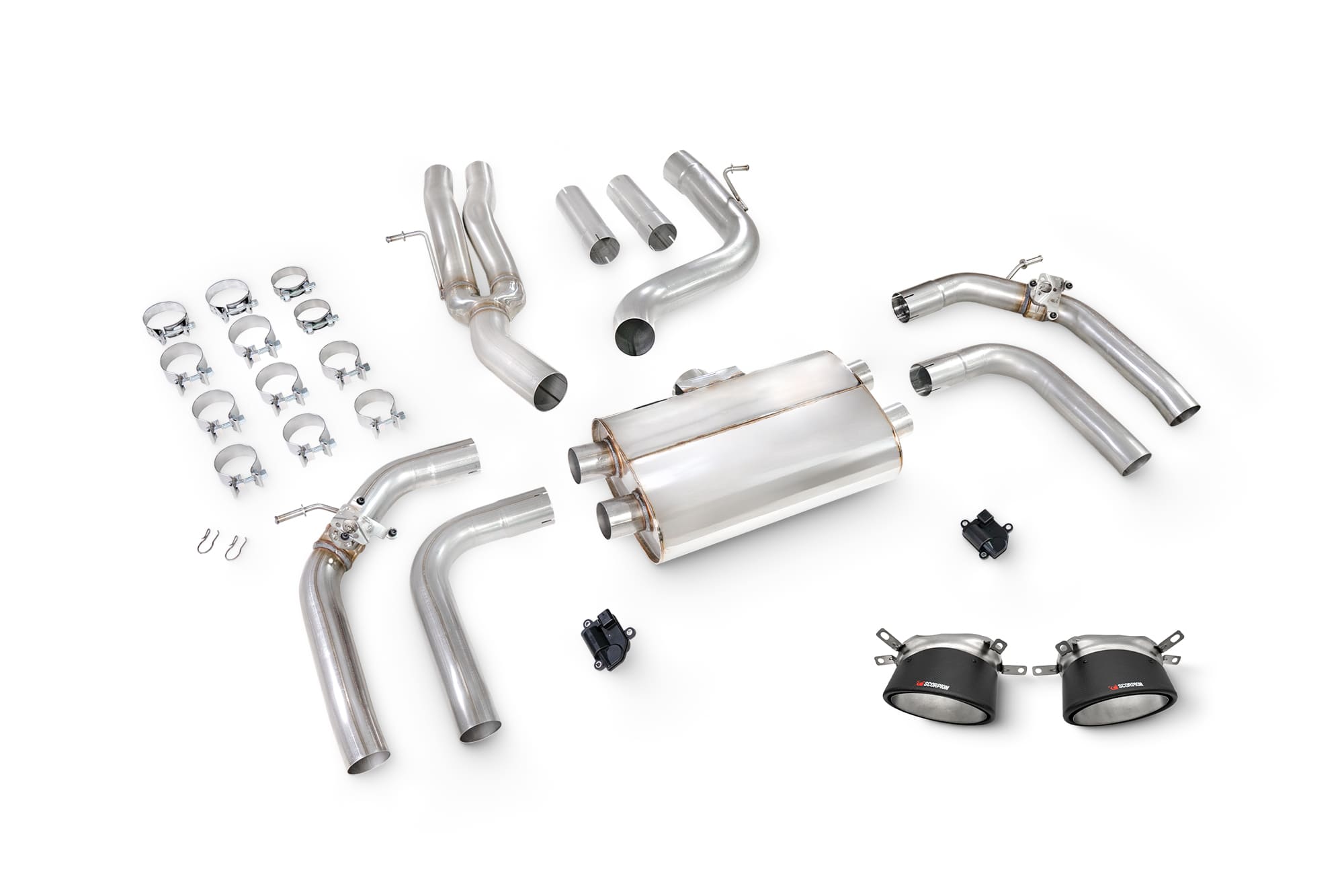Audi RS3 8Y Saloon Non-Resonated Cat/GPF-back system with elec valves - Ascari RS - Scorpion