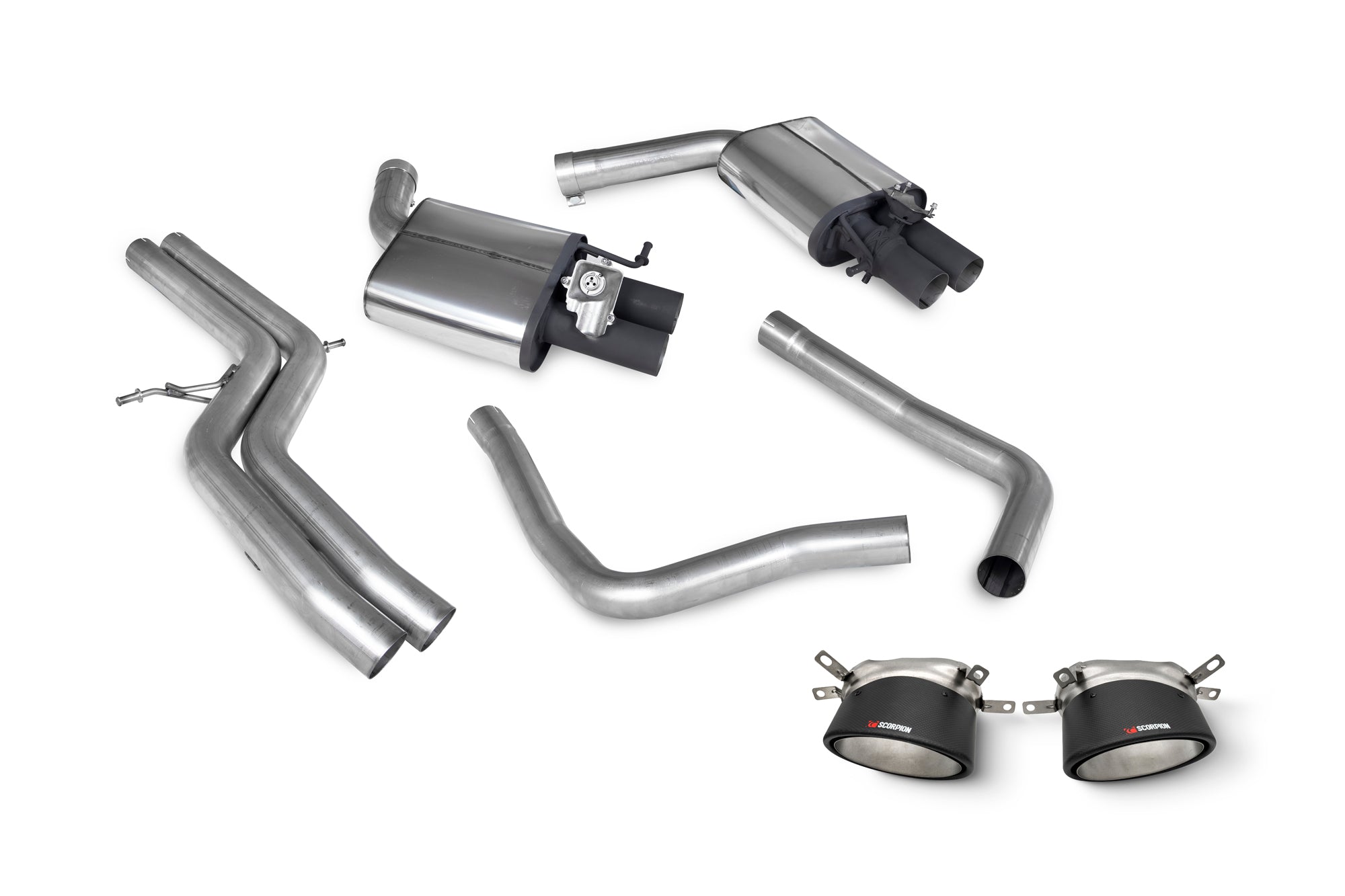 Audi RS7 C7 Non-Resonated half system with trims - Ascari RS - Scorpion