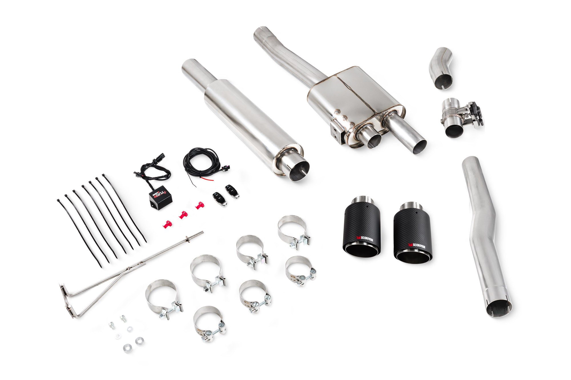 Mini Cooper S F56, Non-GPF Model Only TunR Resonated cat-back system with valve - Scorpion