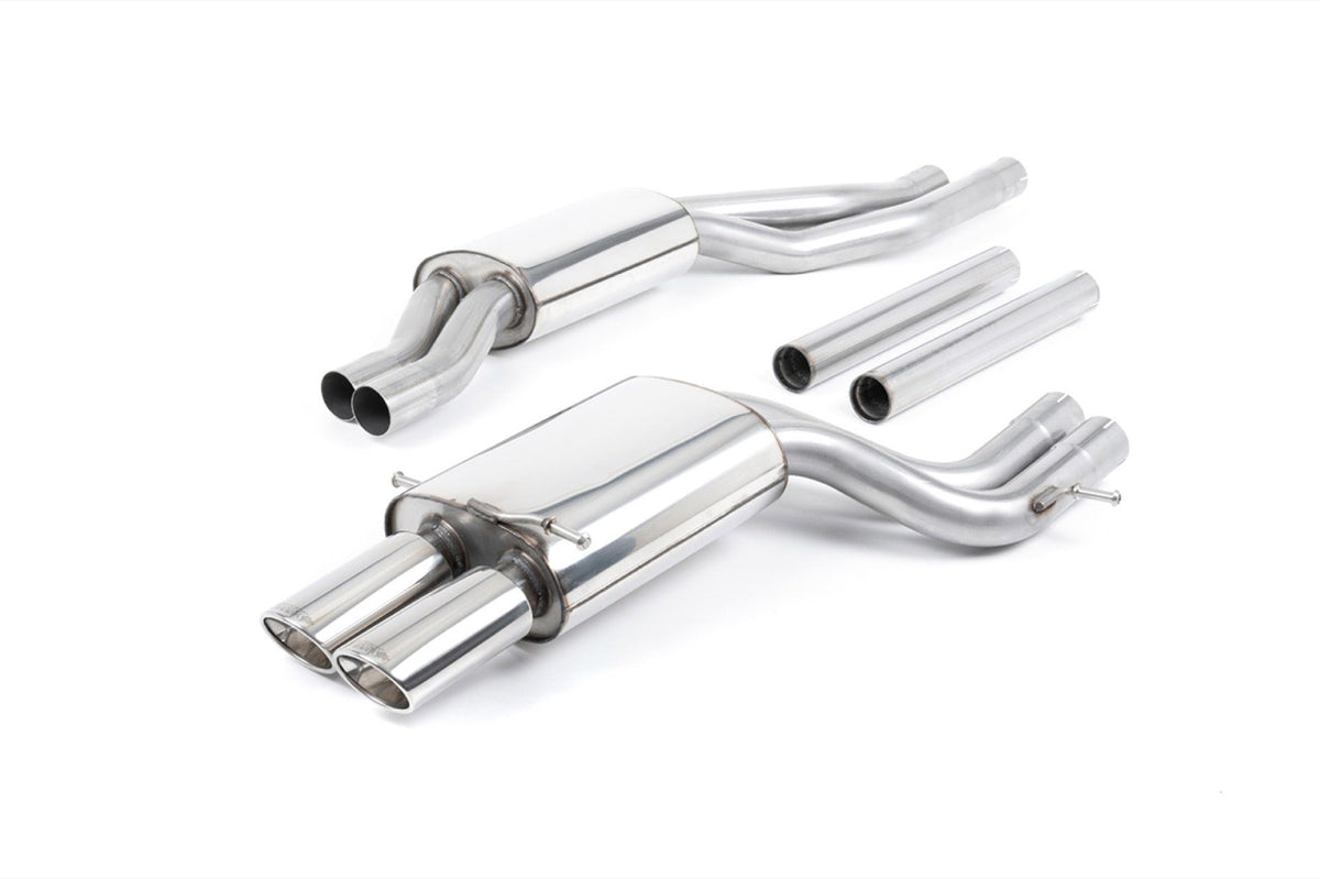 Milltek Audi S4 2.7T QUATTRO B5 (1997 to 2001) Cat-back Exhaust - Resonated. For fitment to OEM Catalysts ECE Approved (RS4 B5 Style - Requires Rear Diffuser to be modified)
