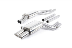 Milltek Audi S4 2.7T QUATTRO B5 (1997 to 2001) Cat-back Exhaust - Resonated. For fitment to OEM Catalysts ECE Approved (RS4 B5 Style - Requires Rear Diffuser to be modified)