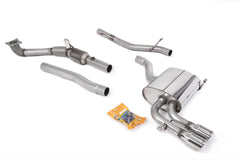 Milltek Audi A3 2.0T FSI QUATTRO 5 DOOR SPORTBACK (2004 to 2012) Cat-back Exhaust - Non-resonated (louder). Requires a Stage 2 ECU remap