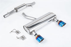 Milltek Audi TT 3.2 V6 QUATTRO COUPE & ROADSTER (2003 to 2006) Cat-back Exhaust Resonated (quieter) with Burnt / Blue Titanium GT-115 Tips