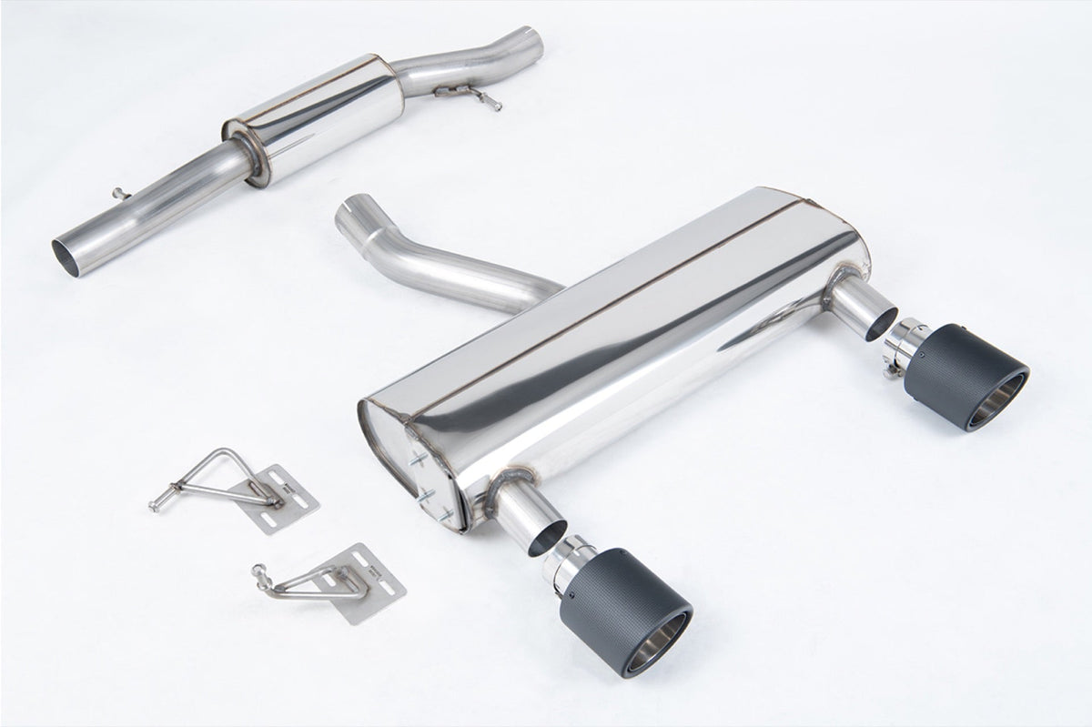 Milltek Audi TT 3.2 V6 QUATTRO COUPE & ROADSTER (2003 to 2006) Cat-back Exhaust Resonated (quieter) with Carbon Fibre JET-115 Tips