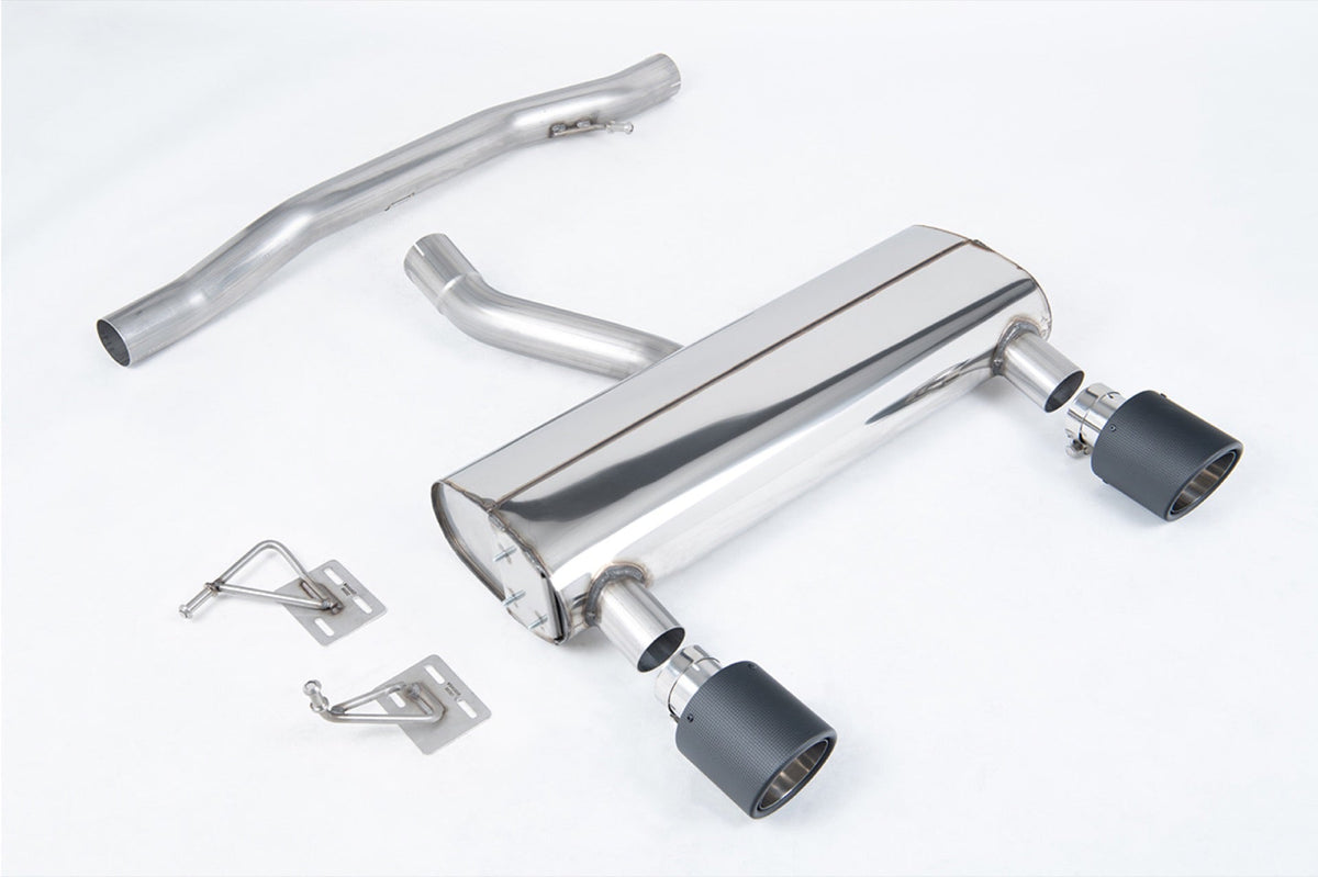 Milltek Audi TT 3.2 V6 QUATTRO COUPE & ROADSTER (2003 to 2006) Non Cat-back Exhaust Resonated (louder) with Carbon Fibre JET-115 Tips