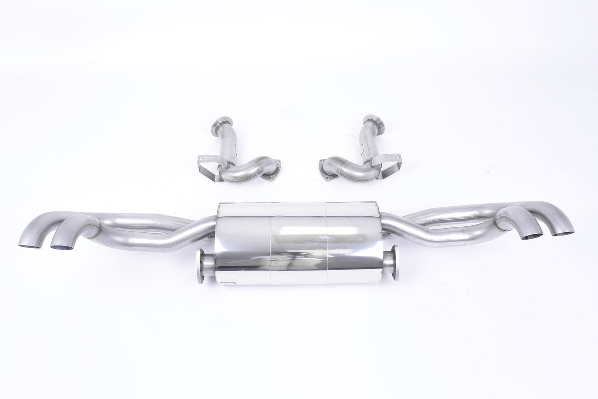 Milltek Audi R8 V8 4.2 FSI QUATTRO (2007 to 2012) Cat-back Exhaust - Removes secondary catalysts - Non-resonated (louder). Uses OEM tailpipe trims