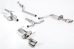 Milltek Audi A4 2.0 TFSI S LINE B8 (2WD AND QUATTRO MANUAL-ONLY) SALOON & AVANT (2008 to 2011) Quad-outlet. Requires S4 3.0T lower spoiler and detailing strip and additional hanger bracket (Part # 8K0253144M) from your local Audi dealer ECE Approved