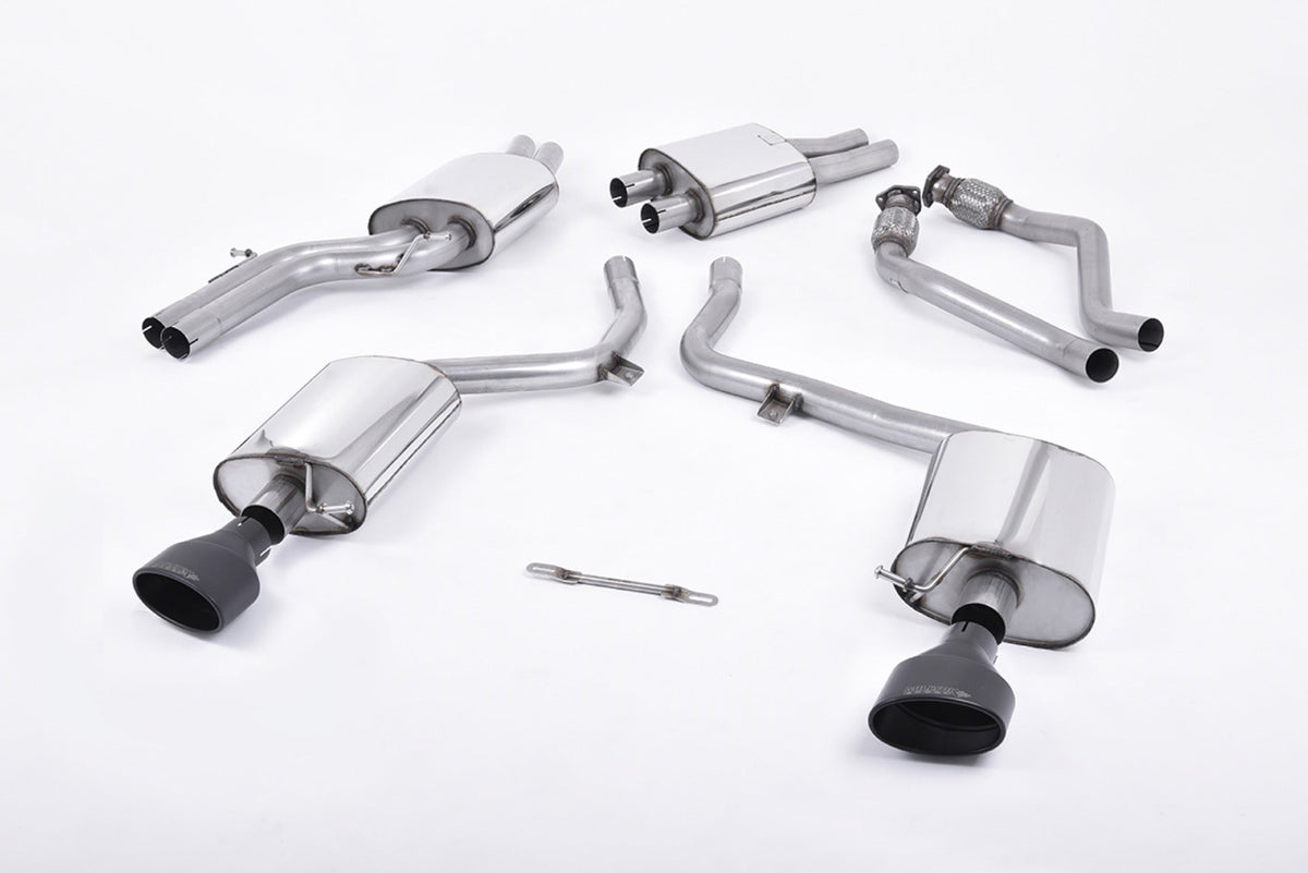 Milltek Audi S5 3.0 TFSI B8 SPORTBACK (2010 to 2011) - EC-Approved. Dual Oval Cerakote Black Tips