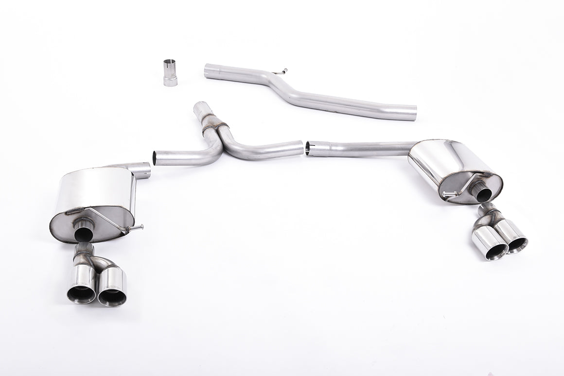 Milltek Audi A5 COUPÉ 2.0 TDI (2007 to 2012) Quad Outlet. Requires S4 3.0T lower spoiler and detailing strip