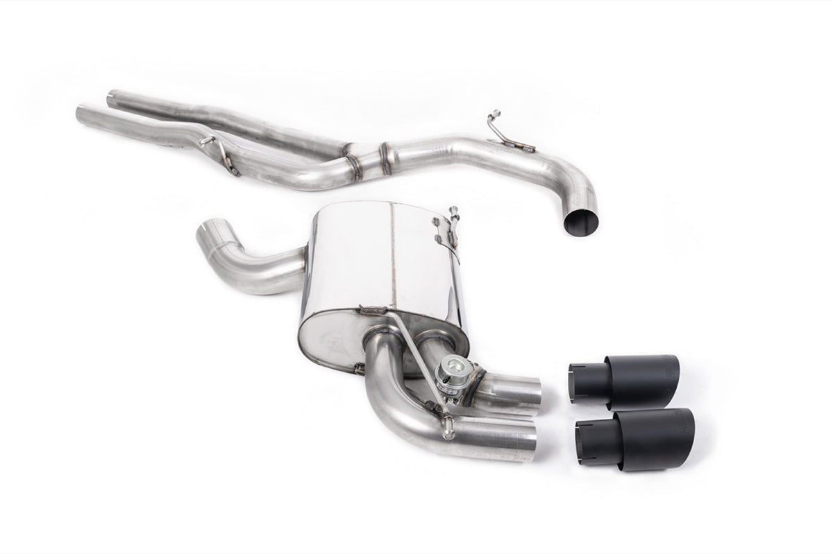 Milltek Audi RS3 SPORTBACK S TRONIC (8P) (2011 to 2012) Cat-back Exhaust - Non-resonated (louder). Cerakote Black Tips. Includes Active Exhaust Valve.