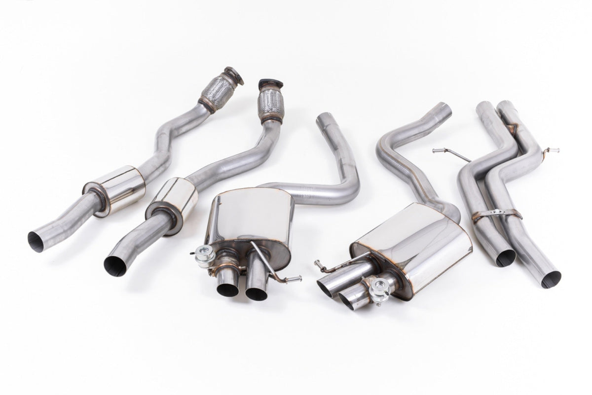 Milltek Audi RS5 B8 COUPÉ (2010 to 2015) Cat-back Exhaust - Non-resonated (louder). Uses OE tailpipe trims