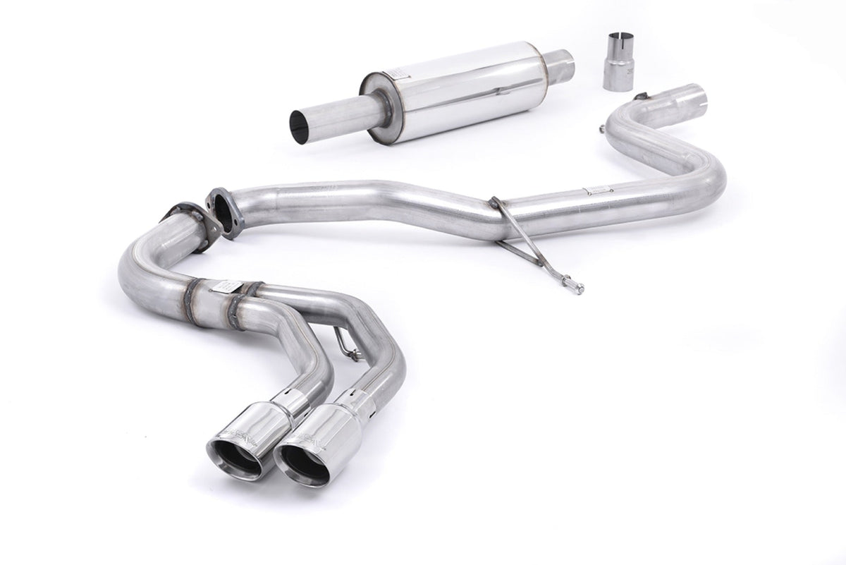 Milltek Audi A3 2.0 TDI 184PS MQB 2WD (3 DOOR & SPORTBACK MODELS) (2013 to 2020) Cat-back Exhaust Resonated (quieter). Polished Tips. EC-Approved