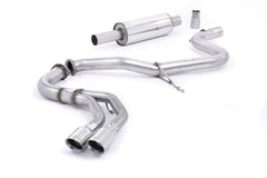 Milltek Audi A3 2.0 TDI 184PS MQB 2WD (3 DOOR & SPORTBACK MODELS) (2013 to 2020) Cat-back Exhaust Resonated (quieter). Polished Tips. EC-Approved