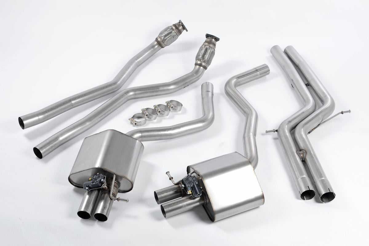 Milltek Audi RS7 C7 SPORTBACK 4.0 V8 TFSI BITURBO INC PERFORMANCE EDITION (2013 to 2018) Cat-back Exhaust Non-resonated (louder). Uses OE Tips