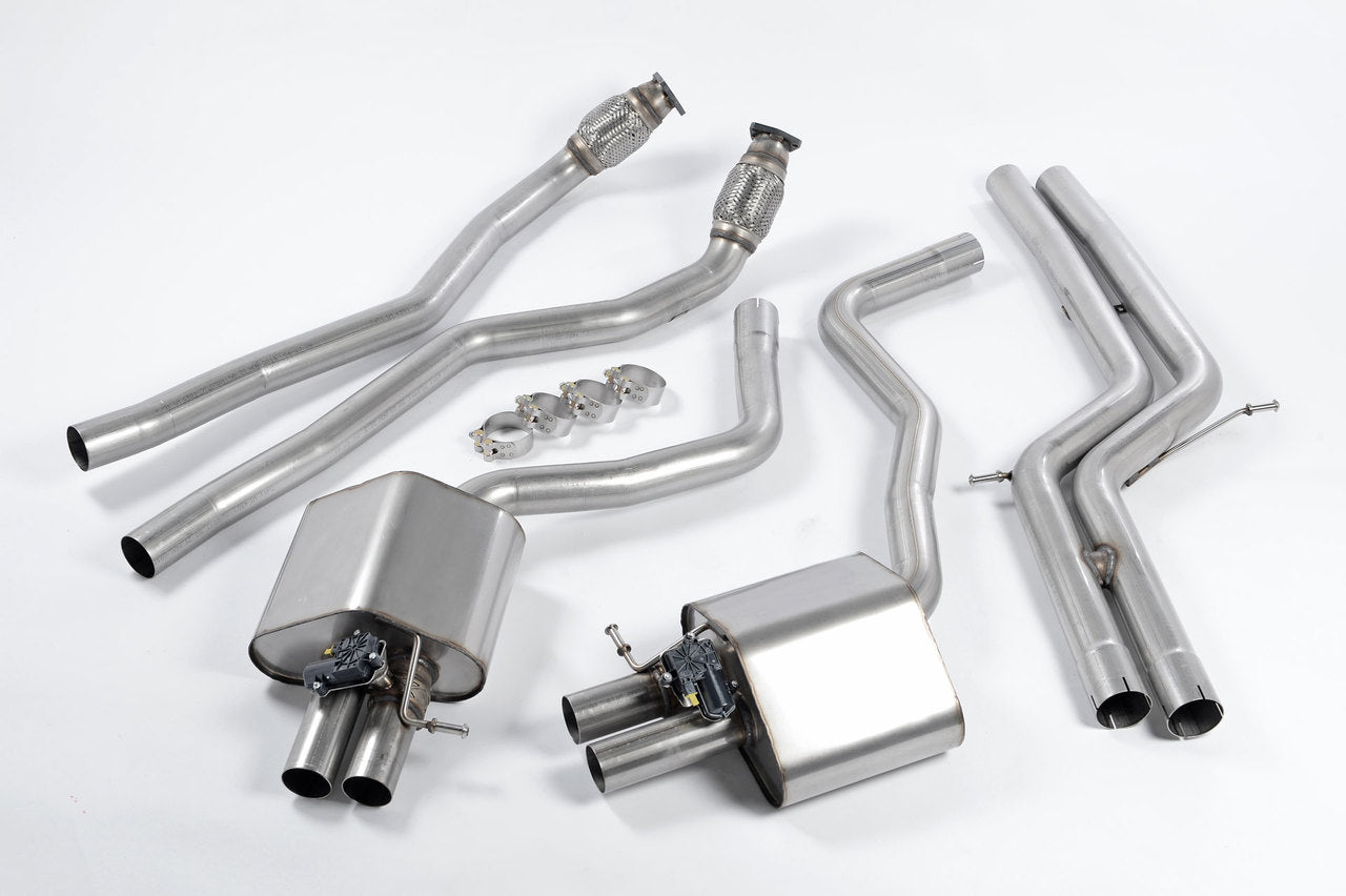 Milltek Audi RS7 C7 SPORTBACK 4.0 V8 TFSI BITURBO INC PERFORMANCE EDITION (2013 to 2018) Cat-back Exhaust Non-resonated (louder). Uses OE Tips