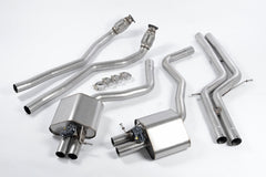 Milltek Audi RS7 C7 SPORTBACK 4.0 V8 TFSI BITURBO INC PERFORMANCE EDITION (2013 to 2018) Cat-back Exhaust Non-resonated (louder). Uses OE Tips