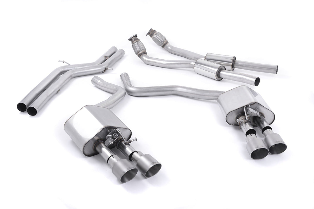 Milltek Audi S7 SPORTBACK 4.0 TFSI QUATTRO S TRONIC (2012 to 2018) Non-resonated (louder) with Titanium tips. Some 2016 and later models have an updated valve location on one rear silencer meaning the wiring loom needs extending to accommodate.