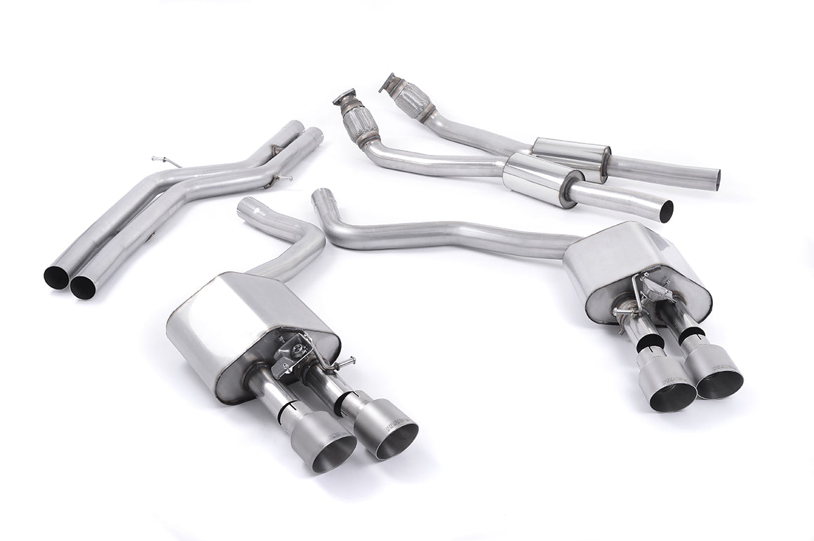 Milltek Audi S7 SPORTBACK 4.0 TFSI QUATTRO S TRONIC (2012 to 2018) Non-resonated (louder) with Titanium tips. Some 2016 and later models have an updated valve location on one rear silencer meaning the wiring loom needs extending to accommodate.