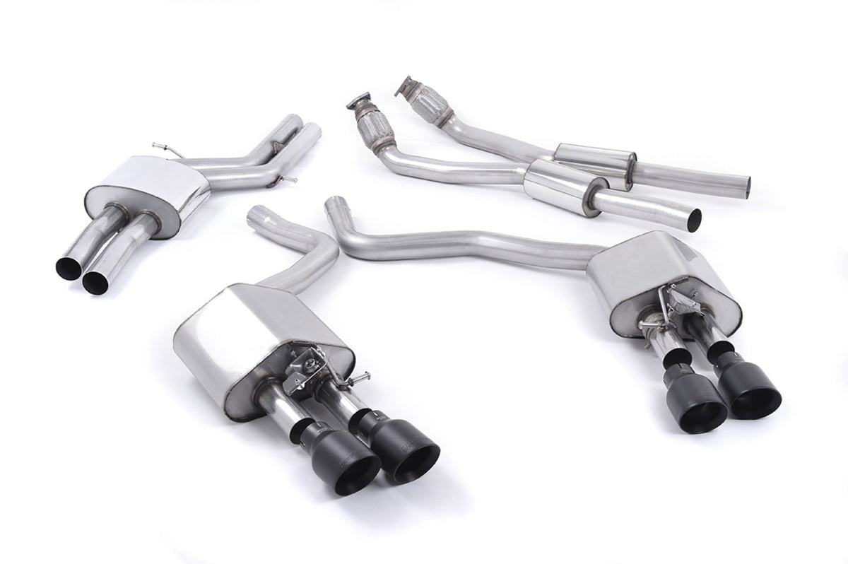 Milltek Audi S7 SPORTBACK 4.0 TFSI QUATTRO S TRONIC (2012 to 2018) Resonated (quieter) with Cerakote Black tips. Some 2016 and later models have an updated valve location on one rear silencer meaning the wiring loom needs extending to accommodate.