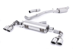 Milltek Audi S1 2.0 TFSI QUATTRO (2014 to 2018) Cat-back Exhaust EC-Approved. Resonated (quieter). Quad Polished Oval Tips.