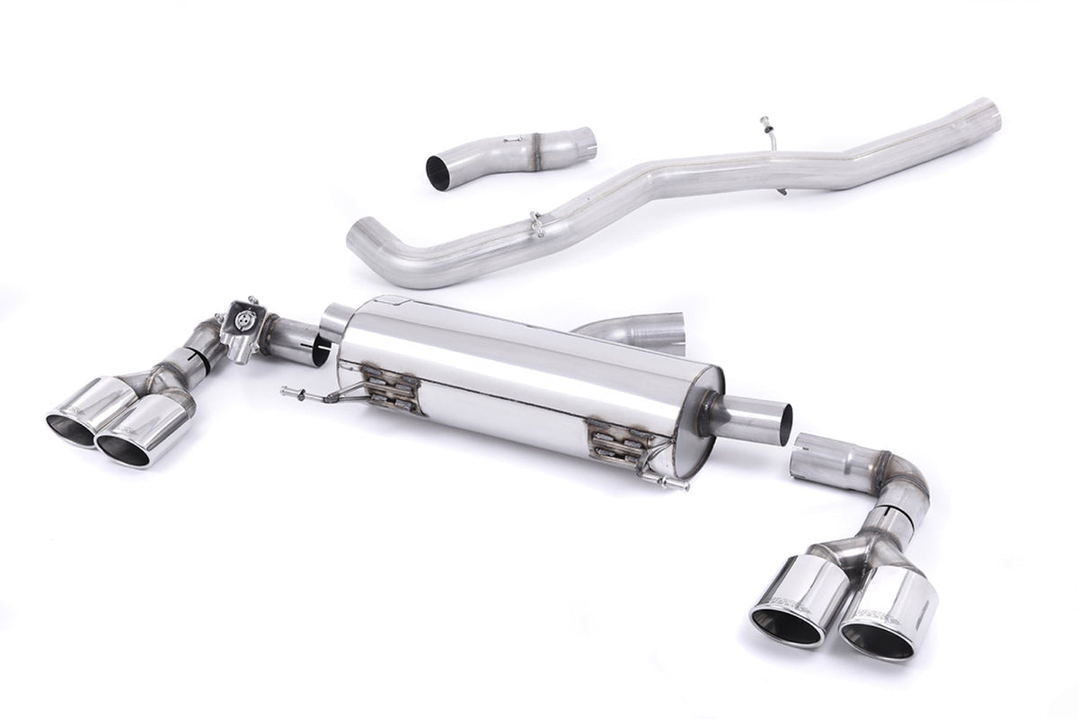 Milltek Audi S1 2.0 TFSI QUATTRO (2014 to 2018) Cat-back Exhaust Non-resonated (louder). Quad Polished Oval Tips