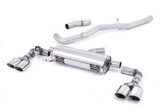 Milltek Audi S1 2.0 TFSI QUATTRO (2014 to 2018) Cat-back Exhaust Non-resonated (louder). Quad Polished Oval Tips