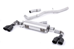 Milltek Audi S1 2.0 TFSI QUATTRO (2014 to 2018) Cat-back Exhaust Non-resonated (louder). Quad Cerakote Black Round Tips