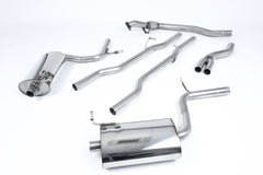 Milltek Audi A4 1.8T B6 QUATTRO SALOON Cat-back Exhaust - AVANT 163BHP (5 SPEED) (2001 to 2005) Non-resonated (louder) with 90mm GT90 detachable trims