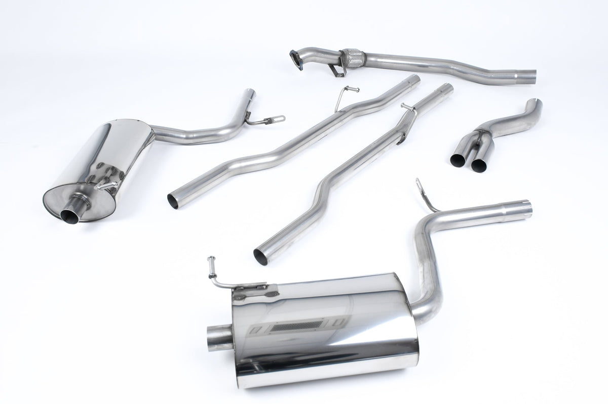 Milltek Audi A4 1.8T B6 QUATTRO SALOON Cat-back Exhaust - AVANT 163BHP (5 SPEED) (2001 to 2005) Non-resonated (louder) with 90mm GT90 detachable trims