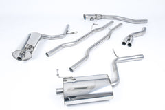Milltek Audi A4 1.8T B6 QUATTRO SALOON Cat-back Exhaust - AVANT 163BHP (5 SPEED) (2001 to 2005) Non-resonated (louder) with 90mm GT90 detachable trims