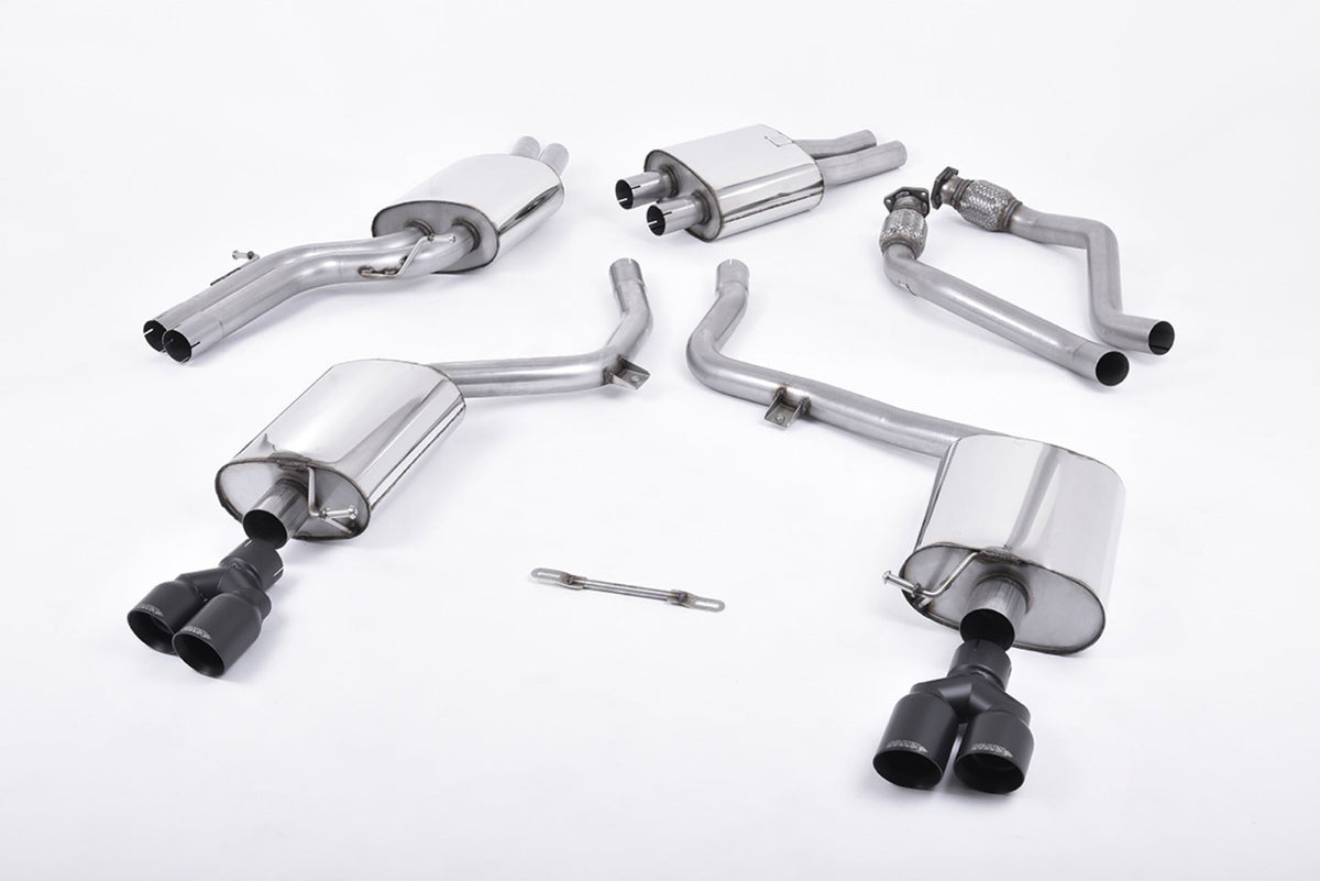 Milltek Audi S5 3.0 TFSI B8 SPORTBACK (2010 to 2011) EC-Approved. Quad Cerakote Black Tips