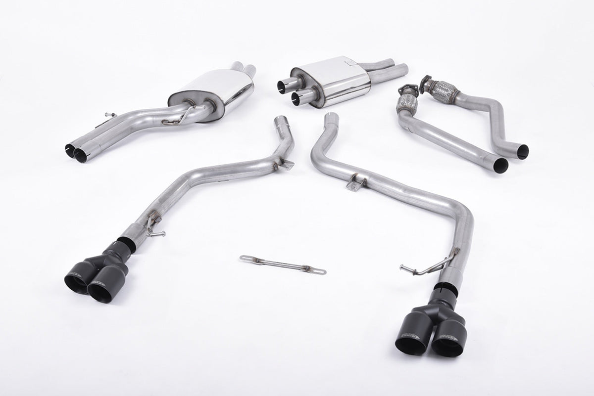 Milltek Audi S5 3.0 TFSI B8 SPORTBACK (2010 to 2011) Race Version. Quad Cerakote Black Tips