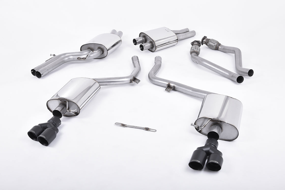 Milltek Audi S5 3.0 TFSI B8 SPORTBACK (2010 to 2011) EC-Approved. Quad Cerakote Black Tips