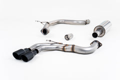 Milltek Audi A3 2.0 TDI 184PS MQB 2WD (3 DOOR & SPORTBACK MODELS) (2013 to 2020) Cat-back Exhaust Resonated (quieter). Cerakote Black Tips. EC-Approved
