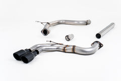 Milltek Audi A3 2.0 TDI 184PS MQB 2WD (3 DOOR & SPORTBACK MODELS) (2013 to 2020) Cat-back Exhaust - Non-resonated (louder). Cerakote Black Tips
