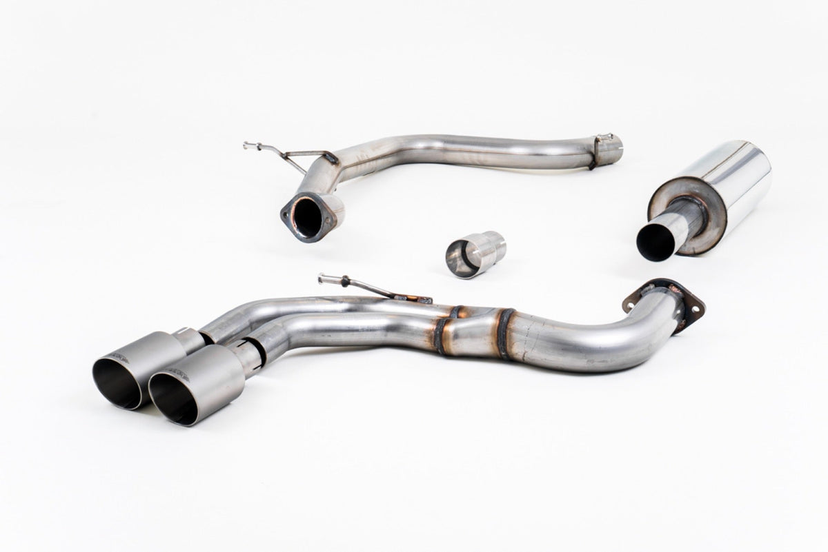 Milltek Audi A3 2.0 TDI 184PS MQB 2WD (3 DOOR & SPORTBACK MODELS) (2013 to 2020) Cat-back Exhaust Resonated (quieter). Titanium Tips. EC-Approved