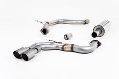 Milltek Audi A3 2.0 TDI 184PS MQB 2WD (3 DOOR & SPORTBACK MODELS) (2013 to 2020) Cat-back Exhaust Resonated (quieter). Titanium Tips. EC-Approved