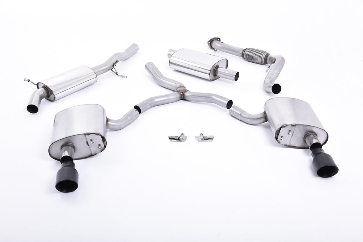 Milltek Audi A4 2.0 TFSI B9 QUATTRO SALOON & AVANT (NON OPF/GPF MODELS INC MILD HYBRID & Cat-back Exhaust WITHOUT BRACE BARS) (2016 and later) - EC Approved
