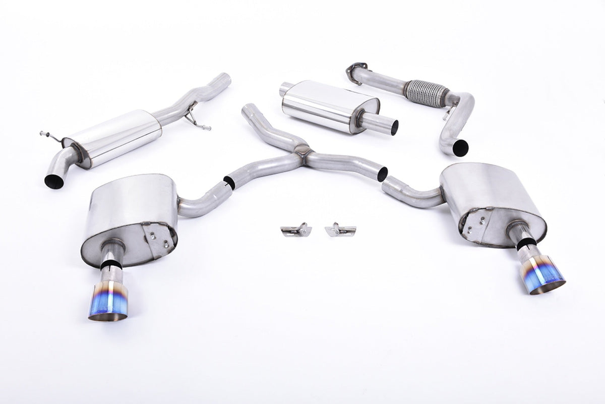 Milltek Audi A4 2.0 TFSI B9 QUATTRO SALOON & AVANT (NON OPF/GPF MODELS INC MILD HYBRID & Cat-back Exhaust WITHOUT BRACE BARS) (2016 and later) - EC Approved
