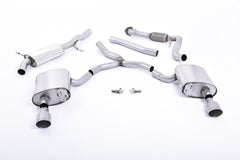 Milltek Audi A4 2.0 TFSI B9 QUATTRO SALOON & AVANT (NON OPF/GPF MODELS INC MILD HYBRID & WITHOUT BRACE BARS) (2016 and later) Road+ Part Resonated with Dual GT-100 Titanium Trims
