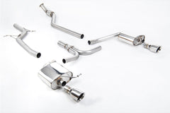 Milltek Audi A4 2.0 TFSI S LINE B8 (2WD AND QUATTRO MANUAL-ONLY) SALOON & AVANT (2008 to 2011) Non-Resonated Dual-outlet. Requires A4 3.2 S line dual-outlet rear valance. Requires additional hanger bracket (Part # 8K0253144M) from your local Audi dealer