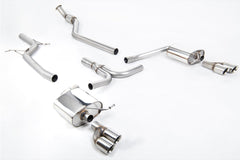 Milltek Audi A4 2.0 TFSI S LINE B8 (2WD AND QUATTRO MANUAL-ONLY) SALOON & AVANT (2008 to 2011) Non-Resonated Quad-outlet. Requires S4 3.0T lower spoiler and detailing strip and additional hanger bracket (Part # 8K0253144M) from your local Audi dealer