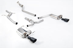 Milltek Audi Non-Resonated Dual-outlet. Cerakote Black Tip. Requires A4 3.2 S line dual outlet valance and additional hanger bracket (Part # 8K0253144M) from your local Audi dealer