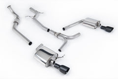 Milltek Audi A4 2.0 TFSI S LINE B8 (2WD AND QUATTRO TIPTRONIC-ONLY) SALOON & AVANT (2008 to 2011) Non-Resonated Dual-outlet. Cerakote Black Tip. Requires A4 3.2 S line dual outlet valance