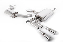 Milltek Audi A3 2.0T FSI 2WD 5 DOOR SPORTBACK (2003 to 2012) Cat-back Exhaust Resonated (quieter) with GT-80 Polished Trims