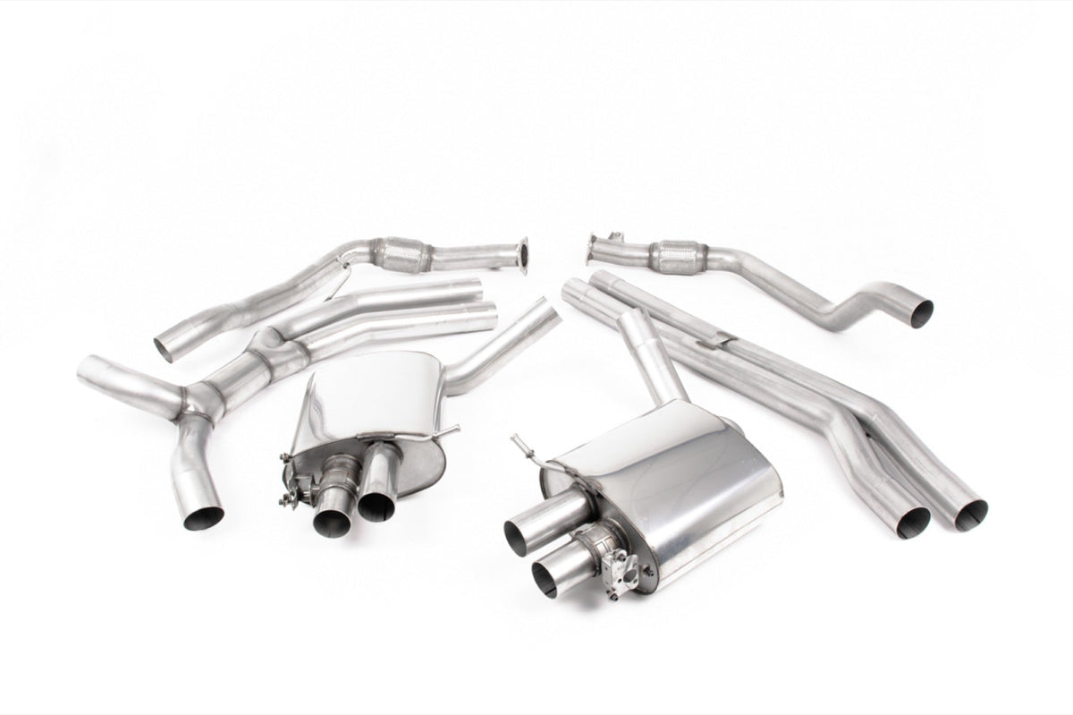 Milltek Audi RS4 B9 2.9 V6 TURBO AVANT (OPF/GPF MODELS) (2019 and Later) Cat-back Exhaust - Road+ - with Cerakote Black Oval Trims