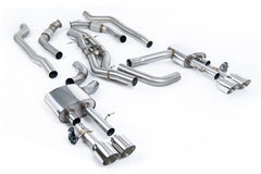 Milltek Audi S8 D5 4.0 TFSI V8 SALOON / SEDAN Cat-back Exhaust - STANDARD WHEEL BASE (NON OPF/GPF US/ROW MODELS) (2020 and Later) Non-Resonated (Louder) OPF/GPF Back System (Twin 80mm) with GT-115 Polished Trims (Does Not Require Cutting of the OE System)