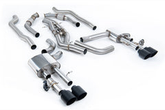 Milltek Audi S8 D5 4.0 TFSI V8 SALOON / SEDAN - STANDARD WHEEL BASE (NON OPF/GPF US/ROW MODELS) (2020 and Later) Non-Resonated (Louder) Cat Back System (Twin 80mm) with GT-115 Cerakote Black Trims (Does Not Require Cutting of the OE System)