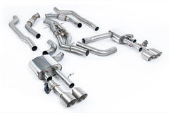 Milltek Audi S8 D5 4.0 TFSI V8 SALOON / SEDAN - STANDARD WHEEL BASE (NON OPF/GPF US/ROW MODELS) (2020 and Later) Non-Resonated (Louder) Cat Back System (Twin 80mm) with GT-115 Titanium Trims (Does Not Require Cutting of the OE System)