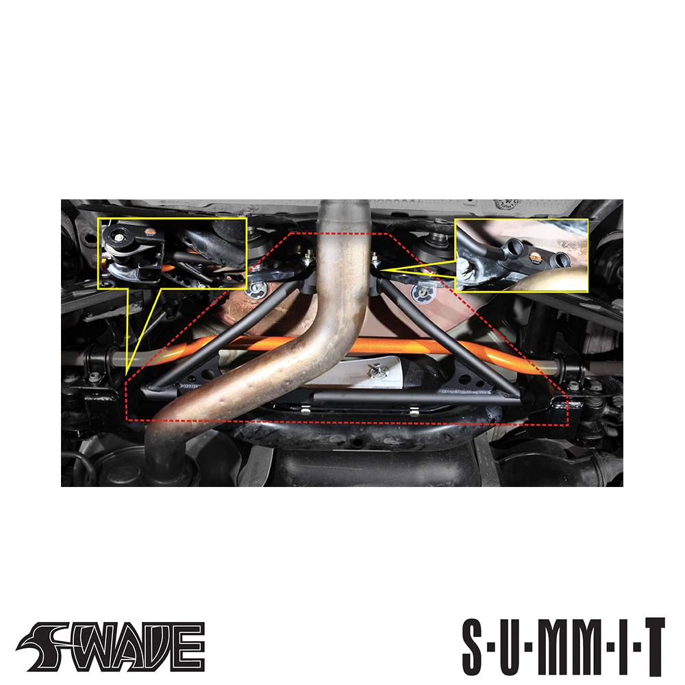 SUMMIT Rear Lower Small 4 point Subframe Axle V-Type Tie Bar Brace for VW Golf MK5, MK6 &amp; MK7 GTI 2005 to 2013 Onwards V-G6-008